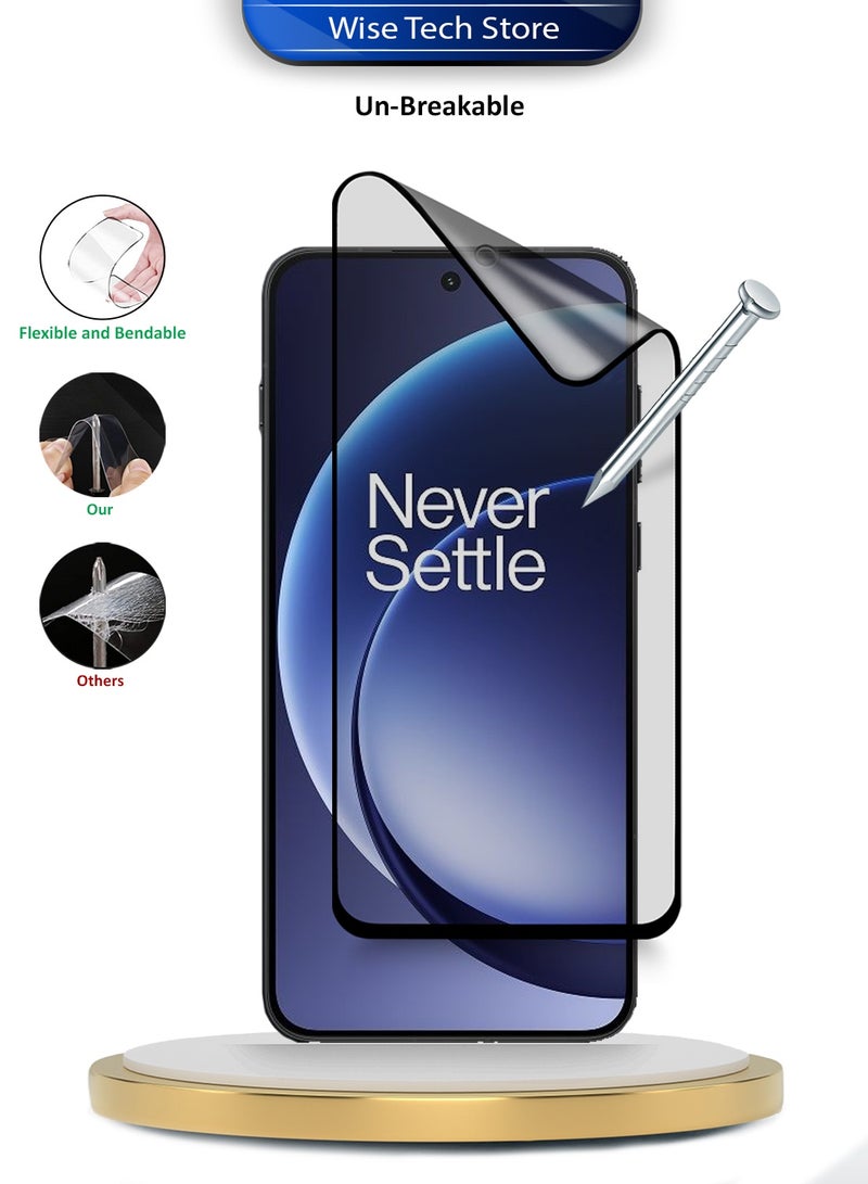 دبليو تيك واحد بلس 15R 5G 2025 حماية شاشة كاملة من السيراميك النانو عالية الجودة مع غراء كامل وغطاء كامل غير لامع - شفاف/أسود - Image 3