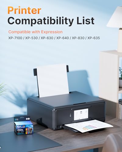 E-Z Ink خراطيش حبر E-Z Ink 410 المعاد تصنيعها لطابعات Epson 410 410XL حزمة 5 تعمل مع Expression XP-7100 XP-640 XP-830 XP-530 XP-630 XP-635 (أسود، أزرق، أرجواني، أصفر، أسود فوتوغرافي) - Image 2
