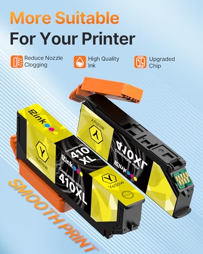 E-Z Ink خراطيش حبر E-Z Ink 410 المعاد تصنيعها لطابعات Epson 410 410XL حزمة 5 تعمل مع Expression XP-7100 XP-640 XP-830 XP-530 XP-630 XP-635 (أسود، أزرق، أرجواني، أصفر، أسود فوتوغرافي) - Image 4