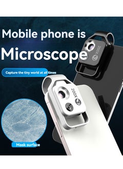 M MIAOYAN New Portable 200x Mobile Phone Microscope, HD Magnifier with LED Light, Universal Clip-On Design  - Image 5