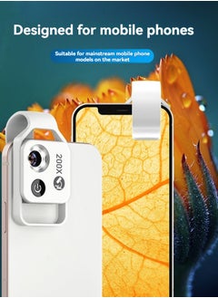 M MIAOYAN New Portable 200x Mobile Phone Microscope, HD Magnifier with LED Light, Universal Clip-On Design  - Image 4