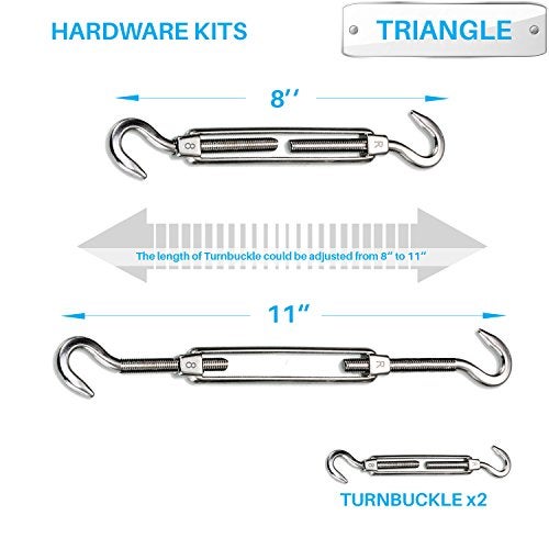 Patio Paradise Shade Sail Hardware Kit 8 inch for Triangle Rectangle Sun Shade Sail Heavy Duty for Outdoors Garden Canopy Installation - Image 3