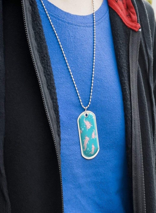 GRAPHICS & MORE Cute Axolotl Mexican Walking Fish Military Dog Tag Pendant Necklace with Chain - Image 3
