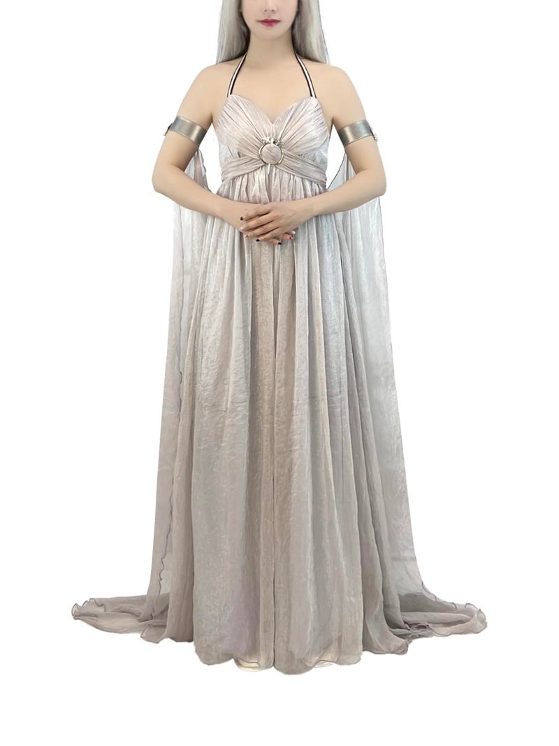 Nodkim Dragon Queen Costume Chiffon Dress Halloween Cosplay For Women-Medium - Image 1