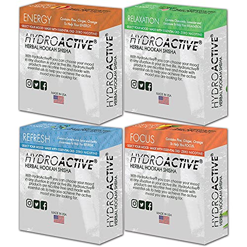 HydroActive Hookah Flavors With Essential Oils, Relaxation Mix Hookah Shisha in Blueberry, Banana, Blueberry Mint, Watermelon Mint, Grape Flavor Set, Hookah Flavors Nicotine Free, 50-Gram 5 Packs - Image 2