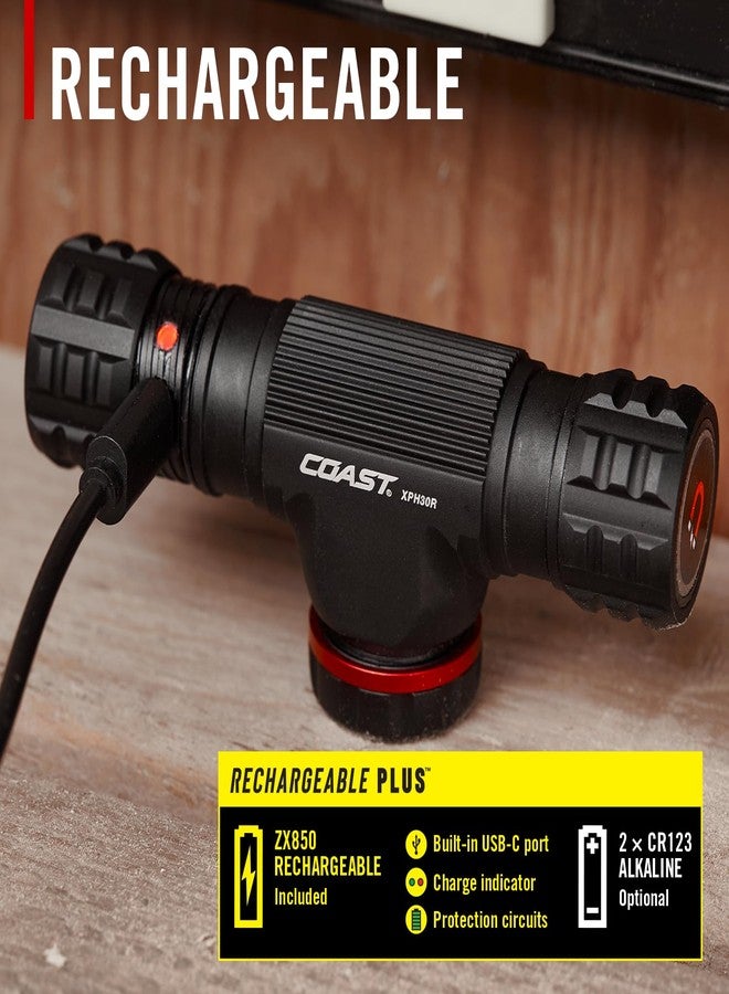 كوست مصباح رأس كوست XPH30R بقوة 1200 لومن، قابل لإعادة الشحن عبر منفذ USB-C، مزود بخاصية ضبط تركيز الضوء وقاعدة مغناطيسية. - Image 5