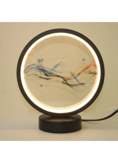 General Nordic Creative Ring Led Lamp Stepless Dimming Night Light Energy-saving Eye Protection Dormitory Fill Light Diy Handmade-Specification:20cm-black Circle-ribbon-【usb Interface】 Warm Light 【mild Style】  - Image 1