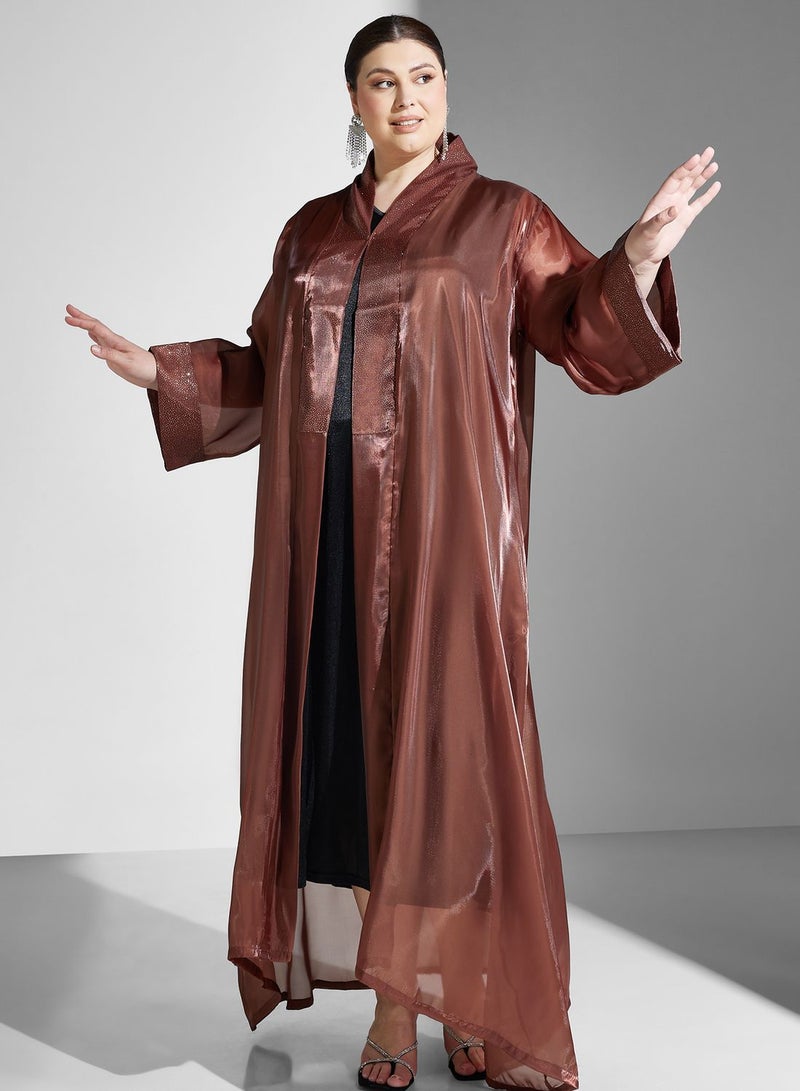 خزانة عباية مطرزة بمقاس كبير مع شيلة - Image 1