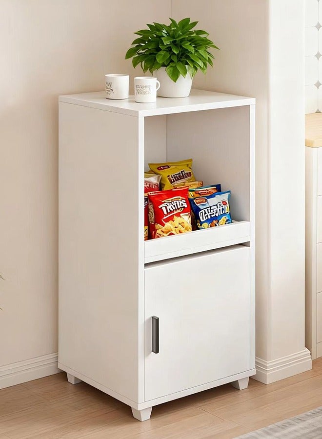 JCB CHIC Kitchen Cabinet with Deep Shelves and Doors，35×40×88CM Storage Cabinet，Multi-layer Display Shelf with Storage for Home Office, Living Room, White - Image 1