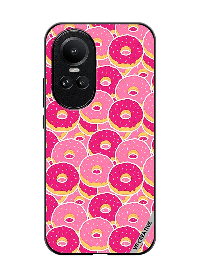 VR CREATIVE Protective Case Cover For Oppo Reno 10 Pro Pink Donuts Design Multicolour - Image 1