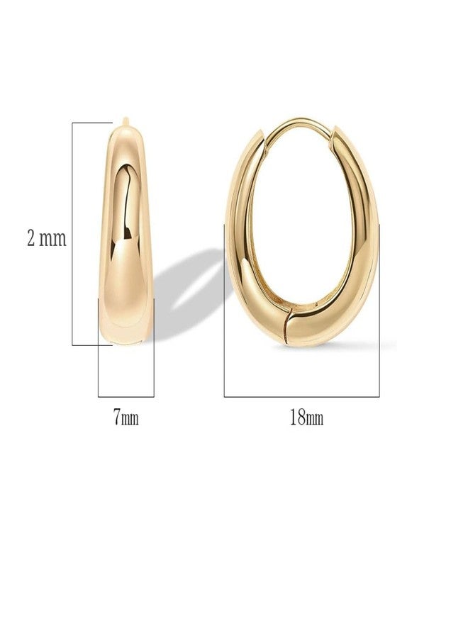 Aaishwarya 14K Gold Plated Hoop Earrings | Water-Resistant Anti-Tarnish Jewels | Classic Minimalist Lightweight & Everyday Wear Jewelry | Gift for Women and Girls - Image 4