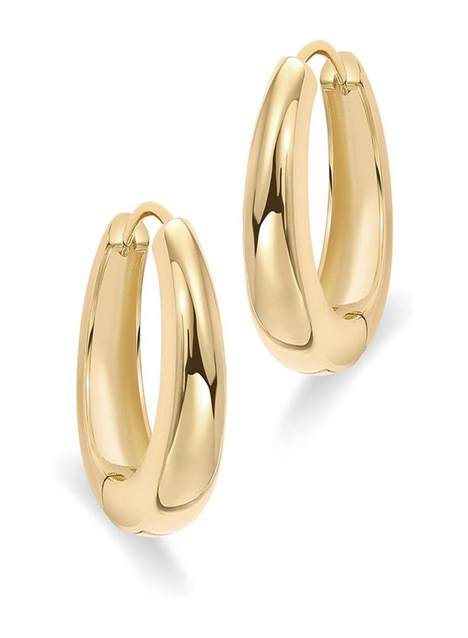 Aaishwarya 14K Gold Plated Hoop Earrings | Water-Resistant Anti-Tarnish Jewels | Classic Minimalist Lightweight & Everyday Wear Jewelry | Gift for Women and Girls - Image 1