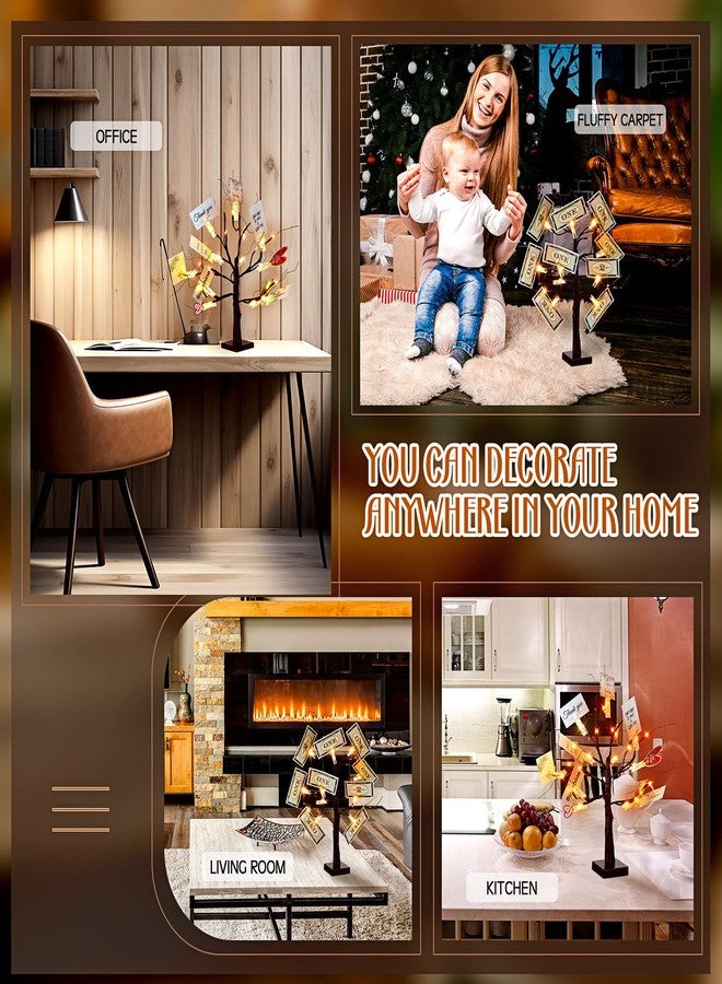 Rossesay 2 Pcs Money Tree,Gift Card Holder for Home Birthday Wedding Father's Day Christmas Graduation Photo Memo,Lighted 2FT Birch Tree with 24 Clips and 48 LEDs (Brown) - Image 5