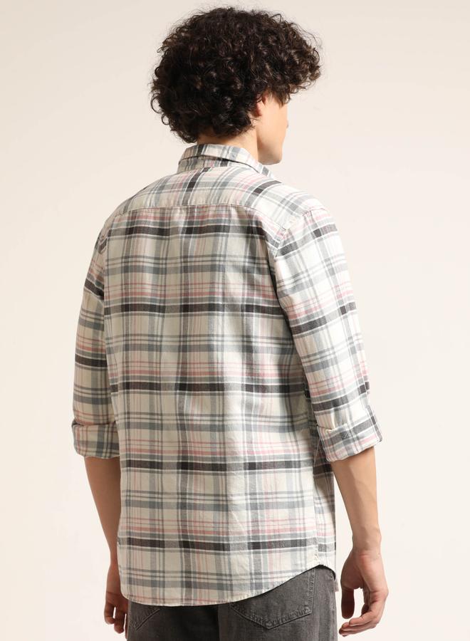 بوشيرت قميص كاجوال مطبع بنمط مربعات - Image 3