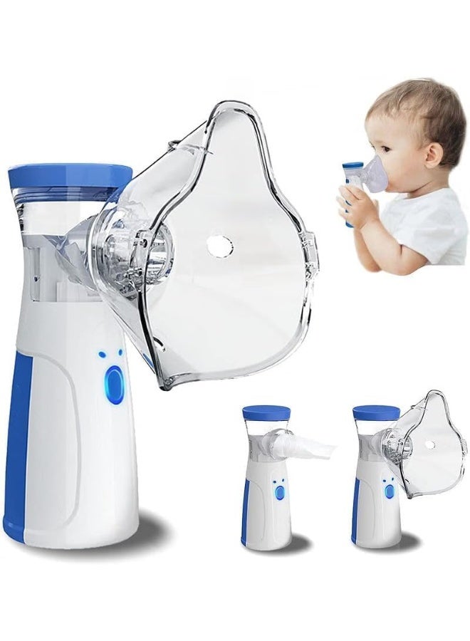 جهاز استنشاق شبكي محمول باليد - مرطب أوتوماتيكي بالموجات فوق الصوتية للبالغين والأطفال، يشمل أقنعة وقطع فم، مثالي للاستخدام المنزلي والسفر. جهاز استنشاق محمول، أجهزة تبخير صغيرة. - Image 1