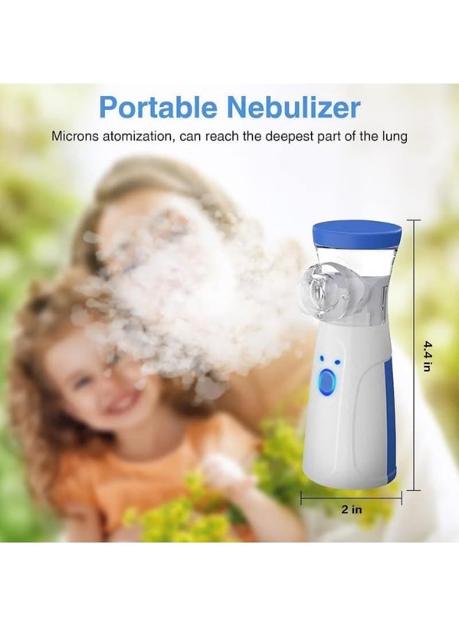 جهاز استنشاق شبكي محمول باليد - مرطب أوتوماتيكي بالموجات فوق الصوتية للبالغين والأطفال، يشمل أقنعة وقطع فم، مثالي للاستخدام المنزلي والسفر. جهاز استنشاق محمول، أجهزة تبخير صغيرة. - Image 3