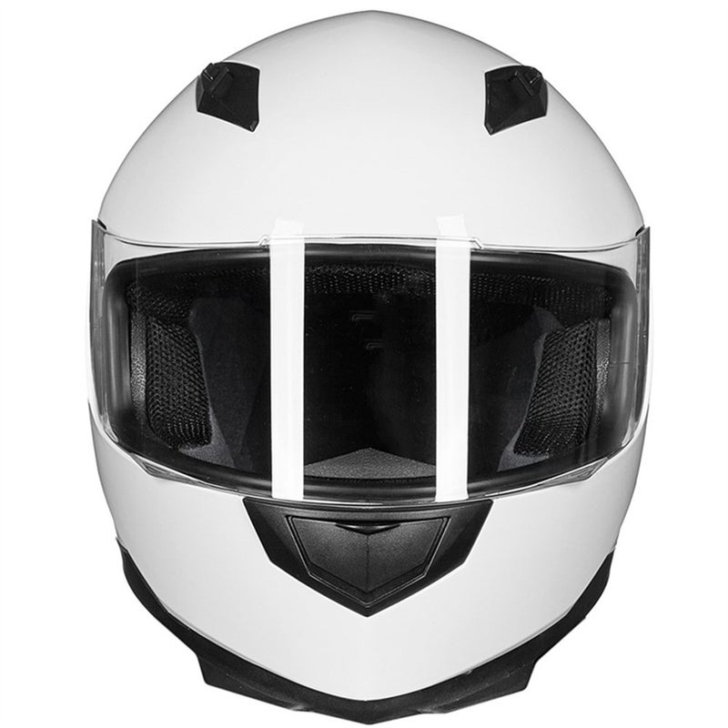 ILM Full Face Motorcycle Street Bike Helmet with Removable Winter Neck Scarf + 2 Visors DOT Model-JK313 (M, White) - Image 2