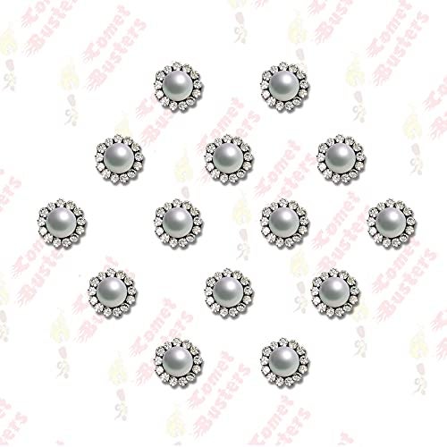 Comet Busters Round Pearl Bindis With Stone Border (6mm) (BV2016) - Image 2
