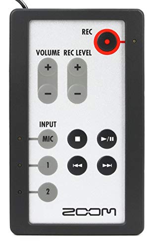 Zoom RC4 Remote Control with Extension Cable Designed for Use With H4n H4n Pro H4n Pro All Black to Control Volume Record Level Input Source and Transport Functions - Image 1