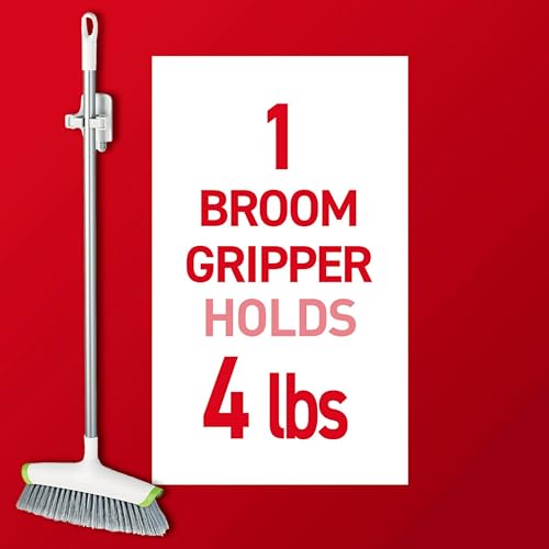 Command 3M Command Broom Gripper,Holds 1.8kg, No paint Damage, Holds Strongly, Reusable, Adhesive hooks for wall, Multi-surface, hanging broom, wiper, long handle brushes (White, 1 Hook, 2 Strips) - Image 4