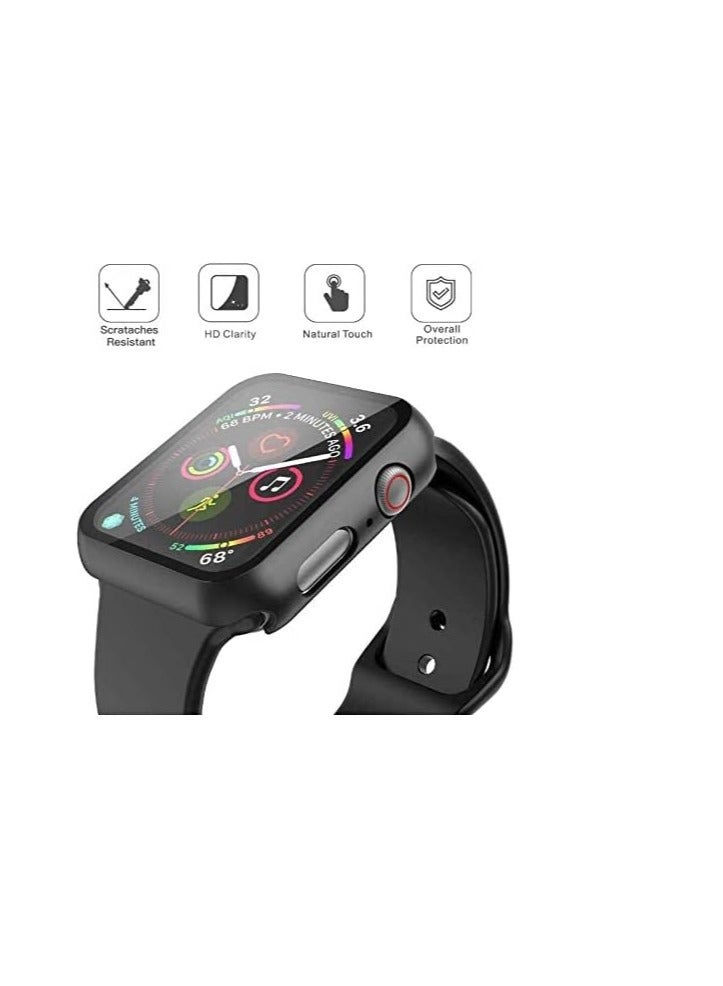 Compatible with Apple Watch Case with Screen Protector, Full Protective Cover Case Hard PC Bumper + 9H Bulletproof Glass Screen Protector for Apple iWatch, Black, Aplle Watch 38mm Series 1/2/3 - Image 5