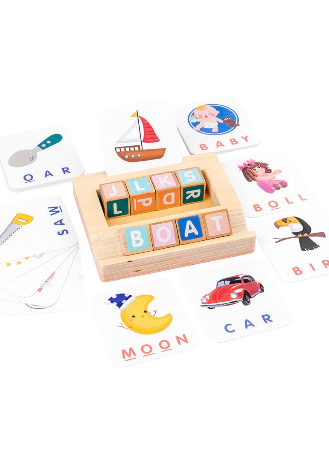 Wooden Square Numbers Word Game Puzzle Early Childhood Education Enlightenment Letter Matching Building Block Toys Wholesale-Color:Digital Block - Image 4