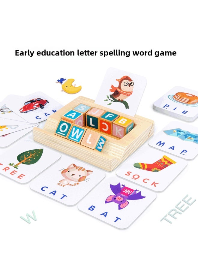 Wooden Square Numbers Word Game Puzzle Early Childhood Education Enlightenment Letter Matching Building Block Toys Wholesale-Color:Digital Block - Image 2