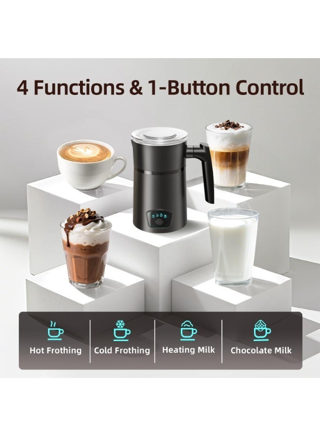 Jubilin Milk Frother, 4 in 1 Electric Milk Steamer, Hot and Cold Foam Maker, 1 min Fast Frothing, 350 mL Milk Warmer, Frother for Latte, Cappuccino - Image 2