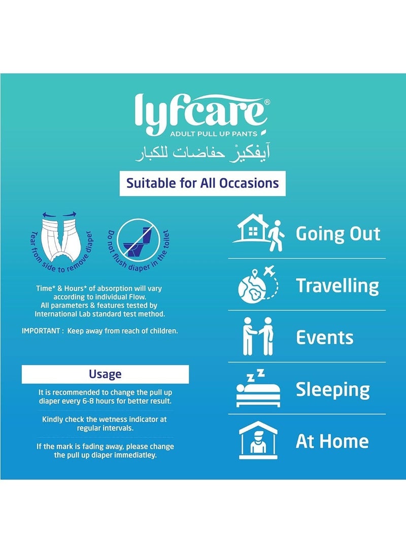 Lyfcare Adult Pull-Up Diaper Pants for Women & Men – Disposable Incontinence Protection - Image 3