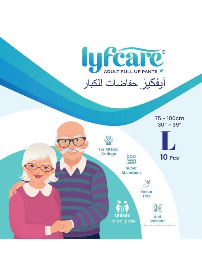 Lyfcare Adult Pull-Up Diaper Pants for Women & Men – Disposable Incontinence Protection