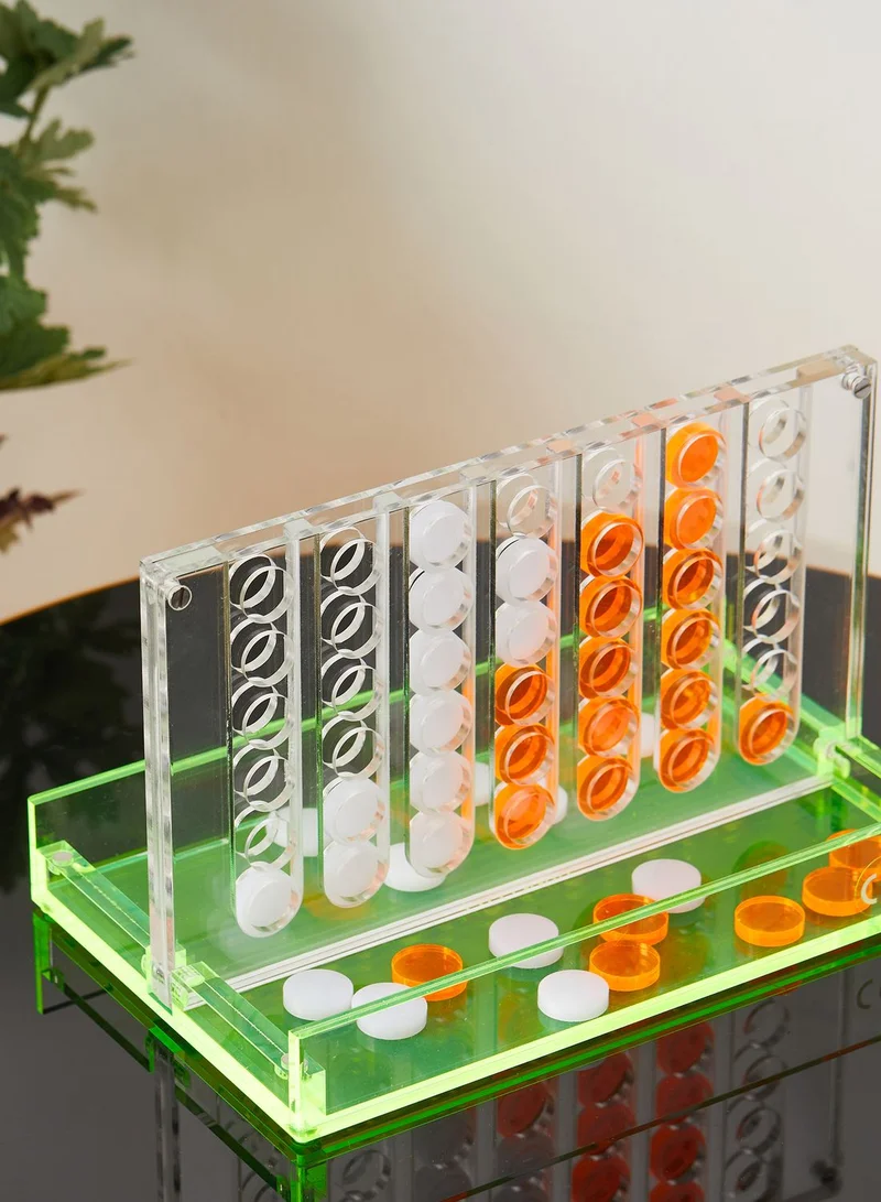 SUNNY LIFE Premium Neon Lucite Mini 4 In A Row Game