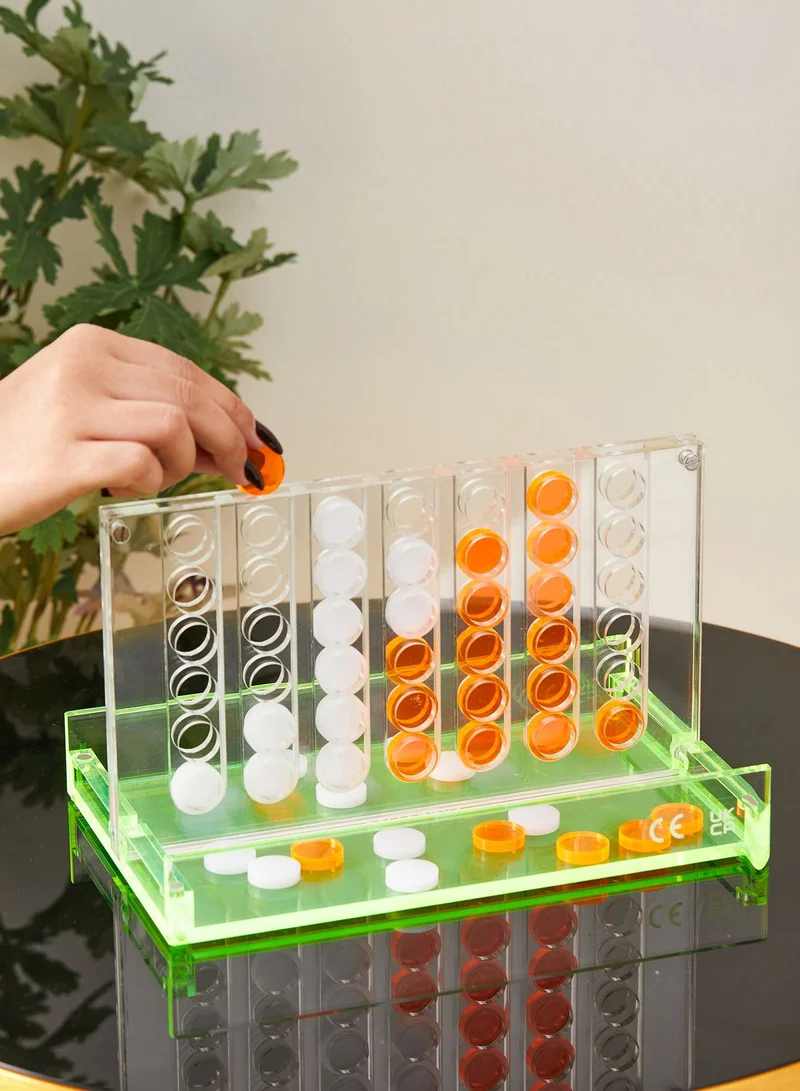 SUNNY LIFE Premium Neon Lucite Mini 4 In A Row Game