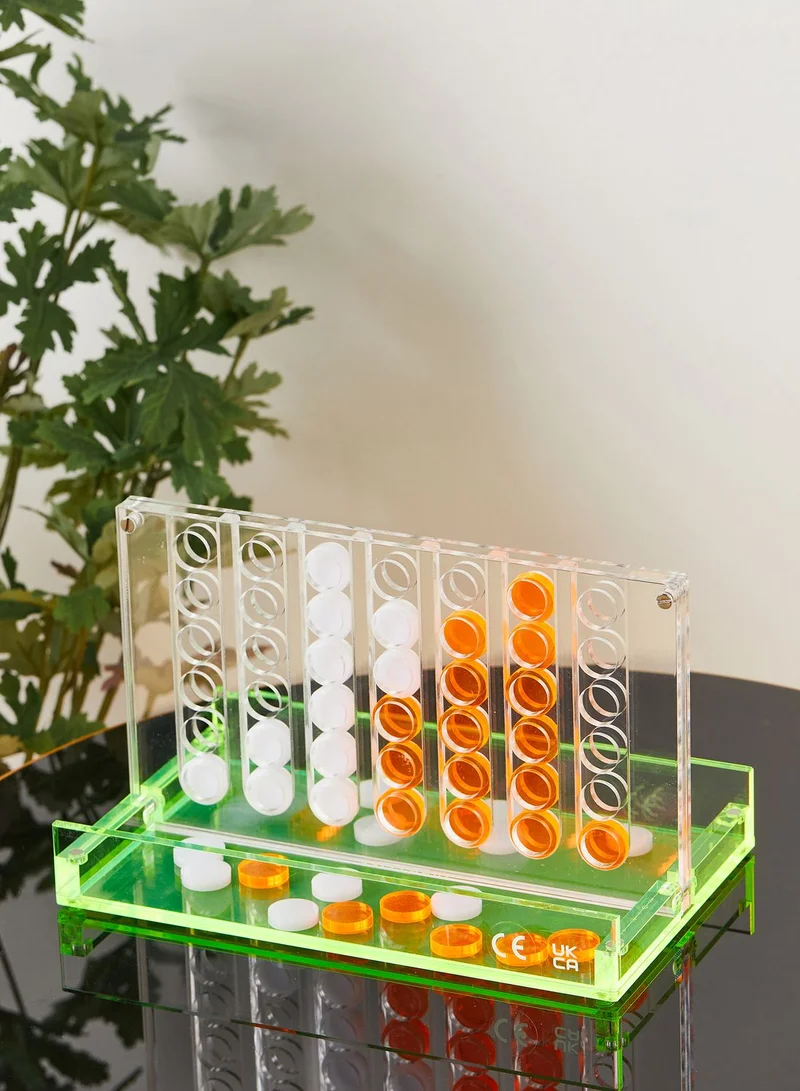SUNNY LIFE Premium Neon Lucite Mini 4 In A Row Game