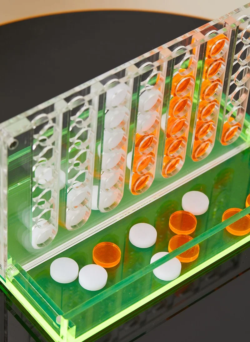 SUNNY LIFE Premium Neon Lucite Mini 4 In A Row Game