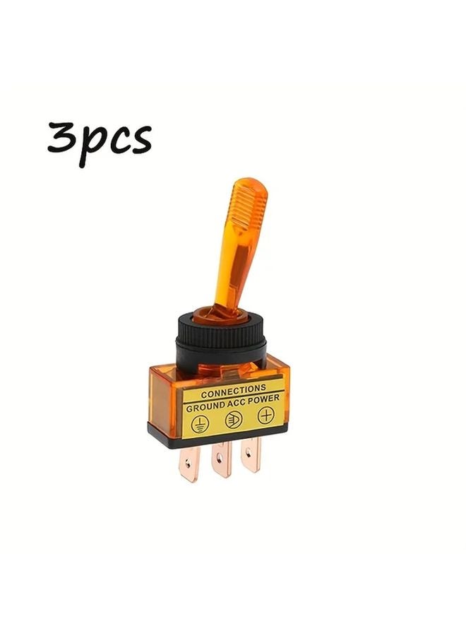 Yellow Heavy Duty Copper Toggle Switch with Lever ON OFF Labeled Terminals Easy Install - Image 1