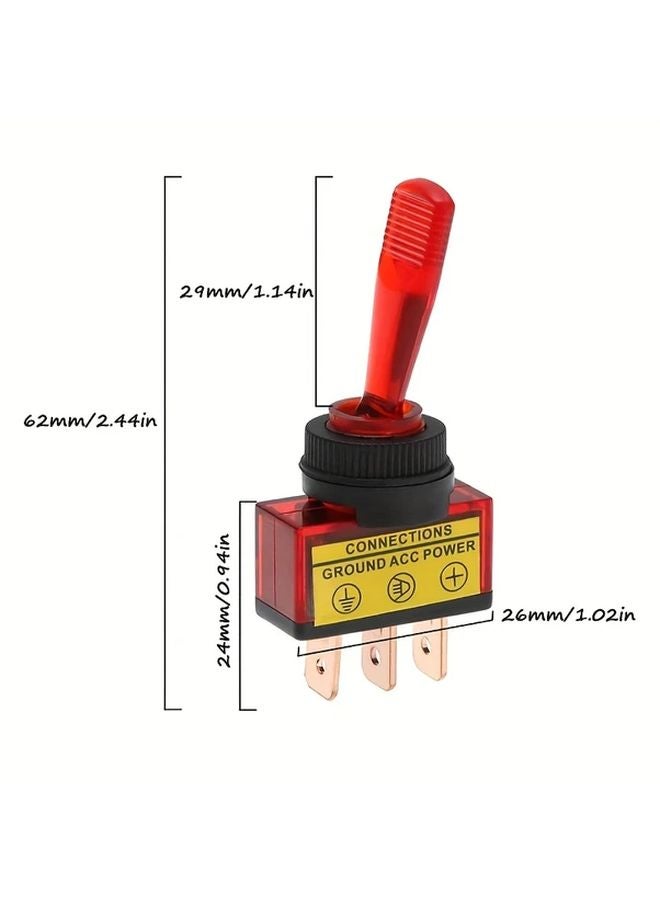 Yellow Heavy Duty Copper Toggle Switch with Lever ON OFF Labeled Terminals Easy Install - Image 3