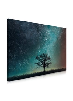 Navaris Magnetic Dry Erase Board - 16 X 24 Inches Decorative White Board For Wall With Design, Includes 5 Magnets And Marker - Starry Sky And Tree  - Image 1