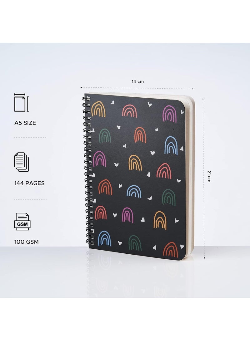 FACTOR NOTES A5 Size Spiral Plain Notebook 144 Pages 100gsm Thickness  - Image 2