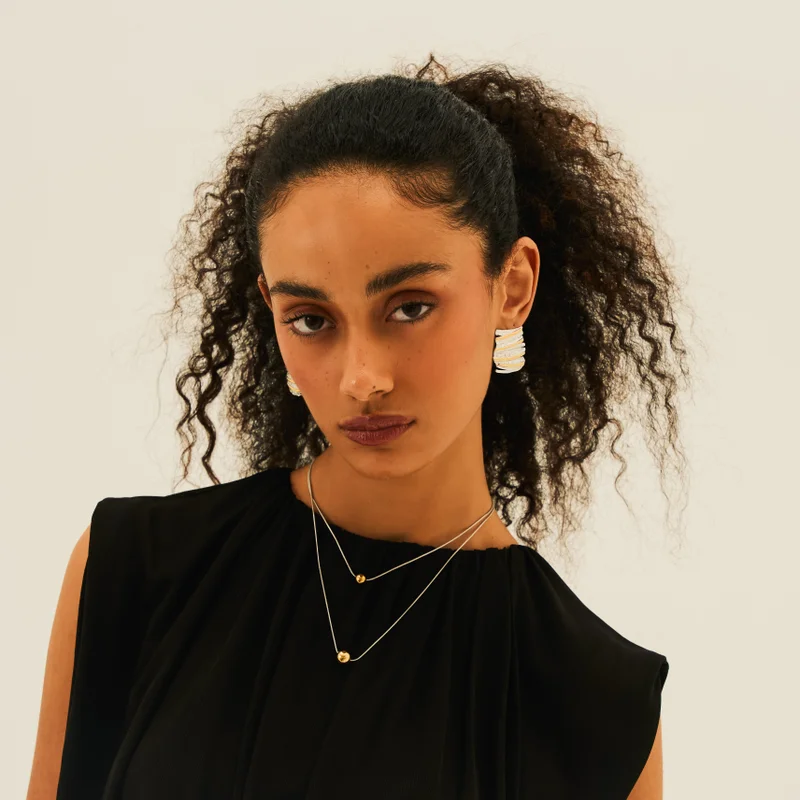 Noya  Eclipsia Necklace - Mixed Metals Layered Chain for Women | Best Price UAE