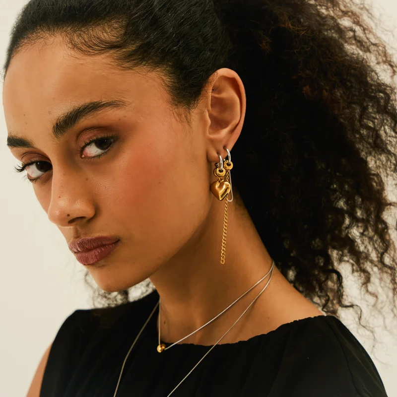 Noya  Eclipsia Necklace - Mixed Metals Layered Chain for Women | Best Price UAE
