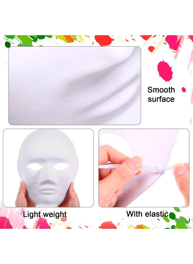Aoriher 50 Pcs Paper Mache Mask Diy Full Face Masks White Craft Masks For Men Mask To Decorate Pulp Blank Paintable Mask Costume Craft Mask Bulk For Mardi Gras Masquerade Art Cosplay Dance Party - Image 2