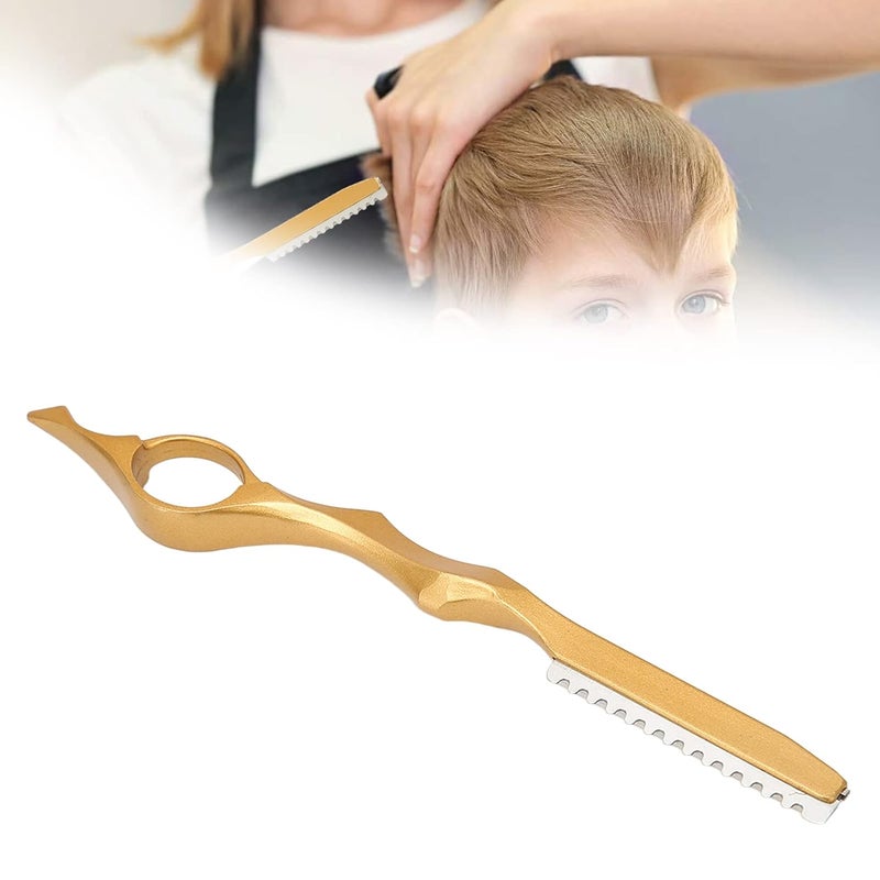 Hair Styling Thinning Hair Thinning Razor Hair Texturizing Razor Hair Styling Razor with Stainless Steel Material and Ergonomic Design for Thinning Bangs Shaving and Cutting Hair gold
