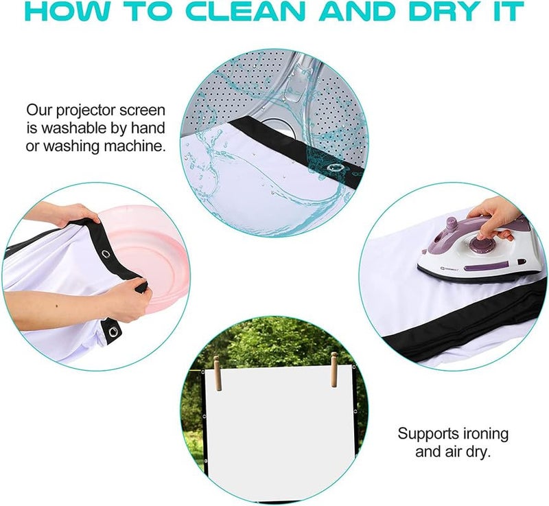 Vilro 165 Inch 4K 16:9 Portable Projector Screen, Polyester Matte, Wall Mount, 365 cm (W) x 205 cm (H), Ideal for Home Theater, KTV, Bar, Conference Room - Image 5