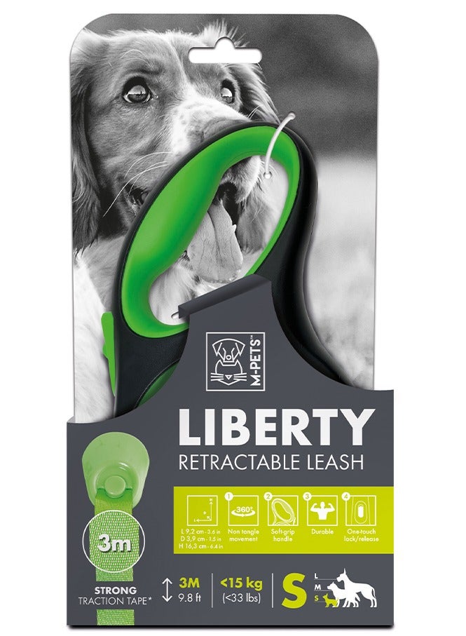 M-PETS Liberty Dog Retractable Leash Green ( S ) - Image 1