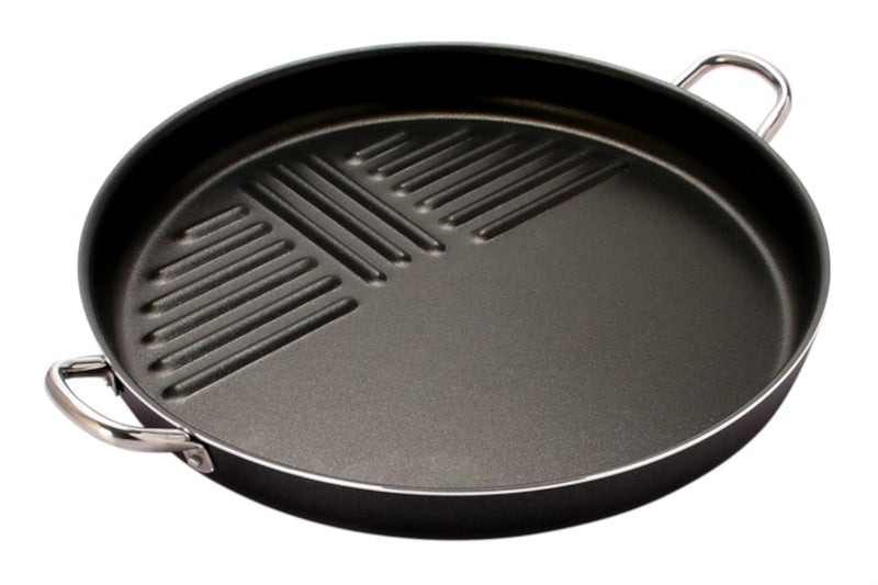 رافيلي مقلاة باييلا غير لاصقة، 36 سم - أسود وفضي