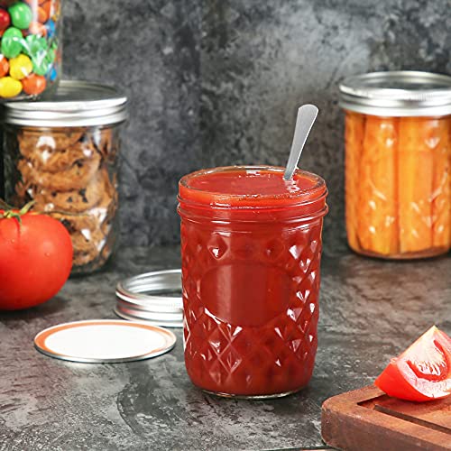 YEBODA 16 oz Mason Jars Wide Mouth Canning Jars 12 Pack Glass Jars with Silver Metal Airtight Lids and Bands for Jam, Honey, Wedding Favors, Shower Favors, Yogurt, Sauces, Overnight Oats - Image 2