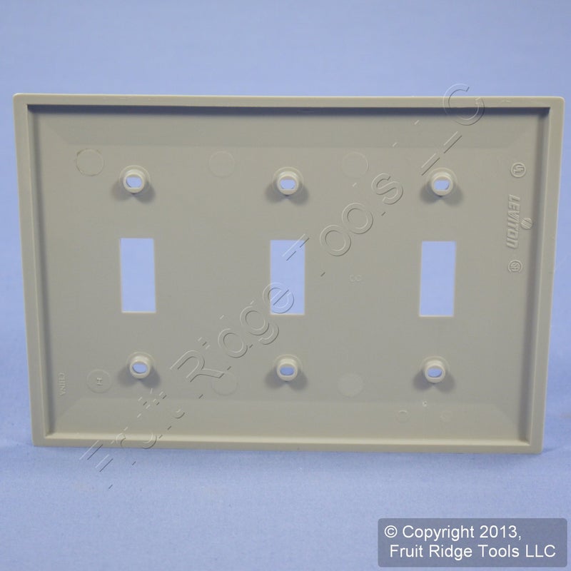 ليفيتون Leviton 3-Gang Toggle Device Switch Wallplate 80711-Gy Gray - Image 3