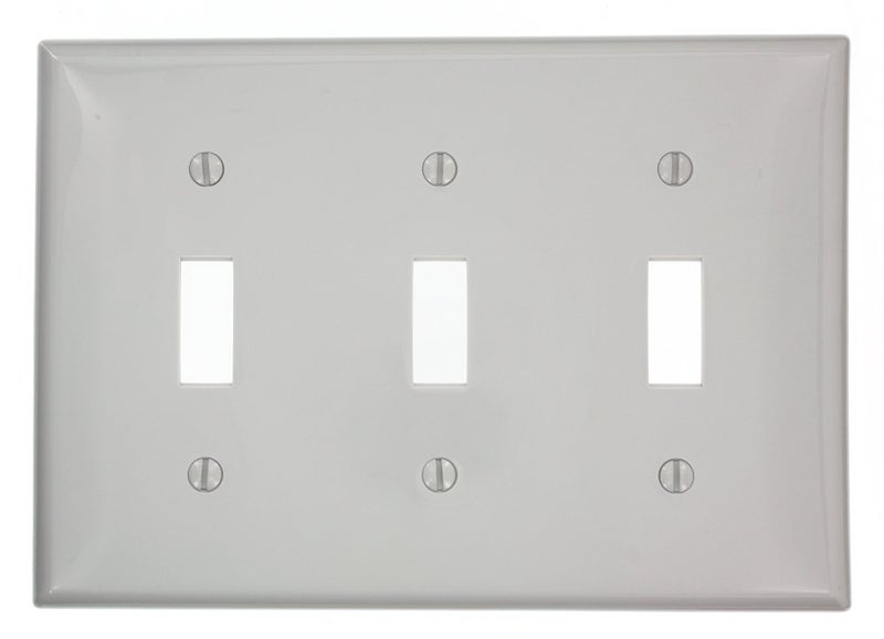 ليفيتون Leviton 3-Gang Toggle Device Switch Wallplate 80711-Gy Gray - Image 1
