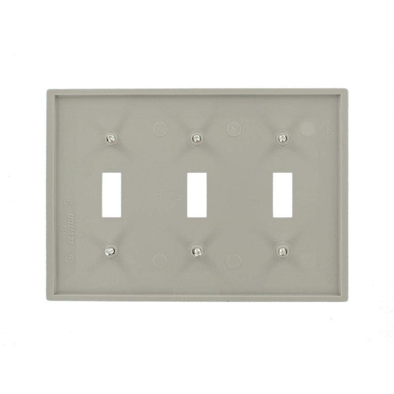 ليفيتون Leviton 3-Gang Toggle Device Switch Wallplate 80711-Gy Gray - Image 2