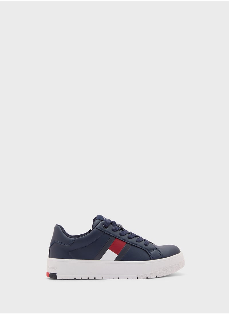 TOMMY HILFIGER - Youth Flag Lace Up Sneakers - Image 1